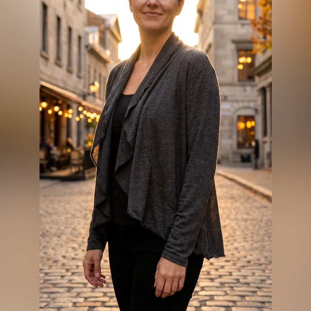 Gray Christy Fisher Draped Cardigan (inv# 11)